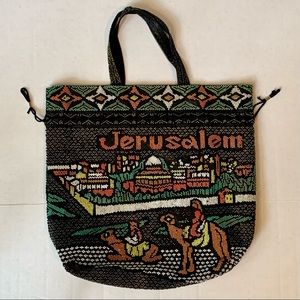 NWOT Hand-beaded Jerusalem Camel Temple vintage tote